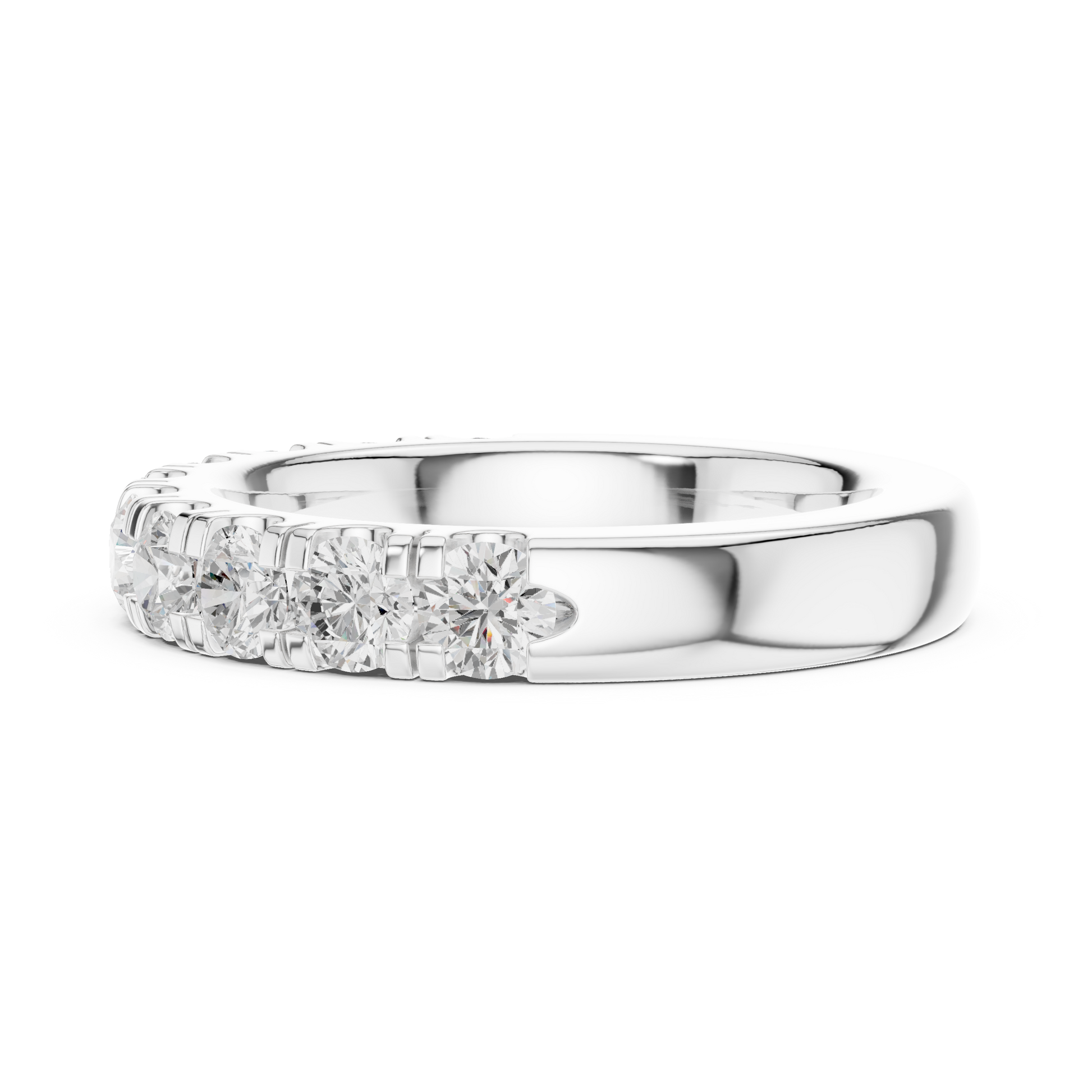 Round Cut Lab Grown Diamond Ring in White Gold