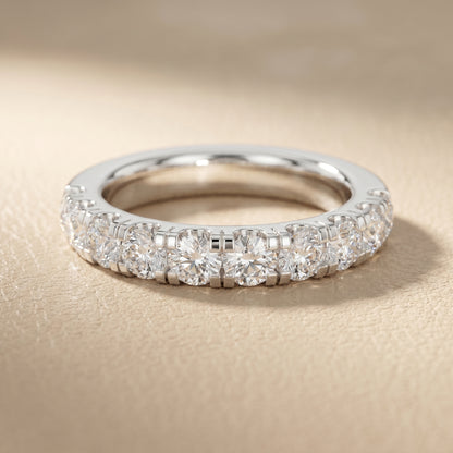 Round Cut Lab Grown Diamond Ring in White Gold