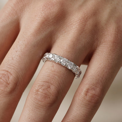 Round Cut Lab Grown Diamond Ring in Silver