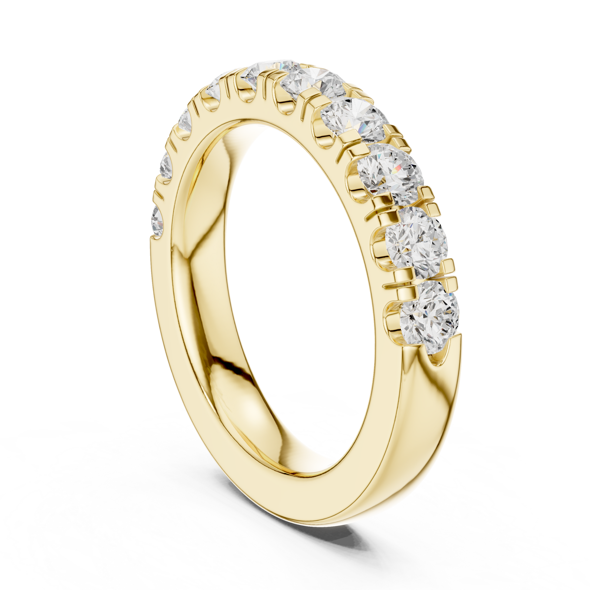 Round Cut Lab Grown Diamond Ring in Yellow Gold