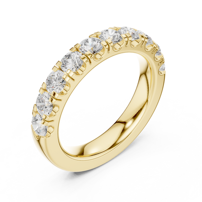 Round Cut Lab Grown Diamond Ring in Yellow Gold