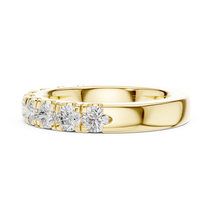Round Cut Lab Grown Diamond Ring in Yellow Gold
