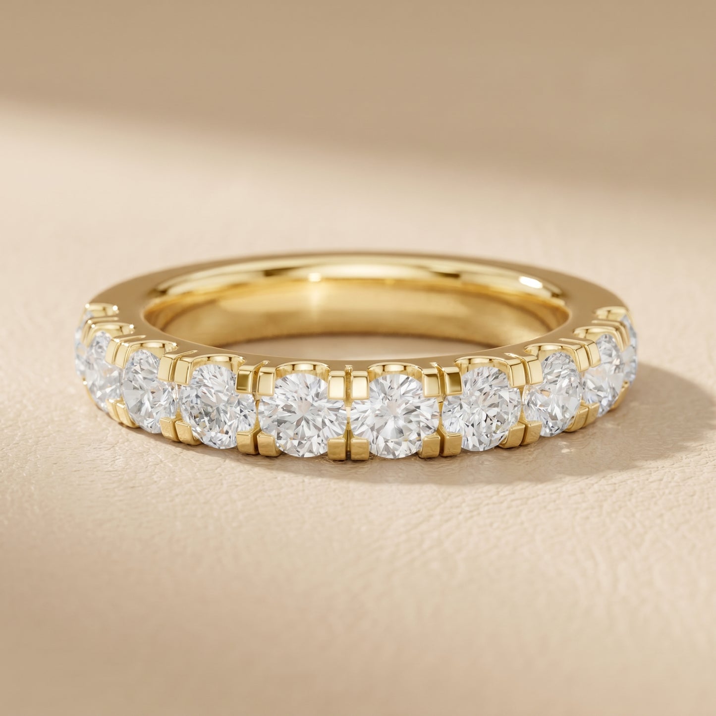 Round Cut Lab Grown Diamond Ring in Yellow Gold