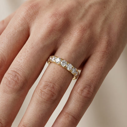 Round Cut Lab Grown Diamond Ring in Yellow Gold