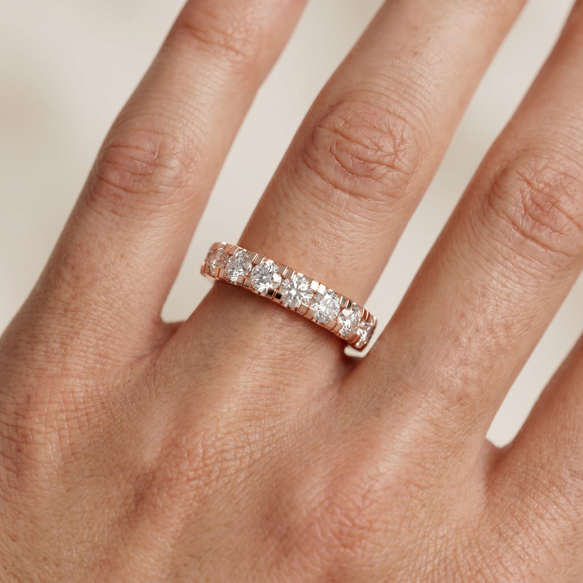 Round Cut Lab Grown Diamond Ring in Rose Gold
