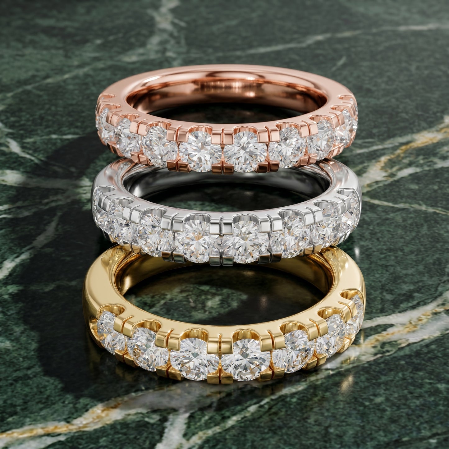 Round Cut Lab Grown Diamond Ring in White Gold