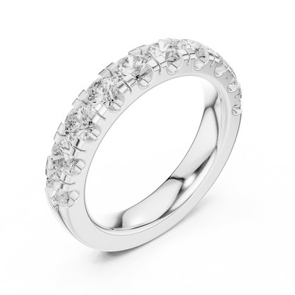Round Cut Lab Grown Diamond Ring in White Gold