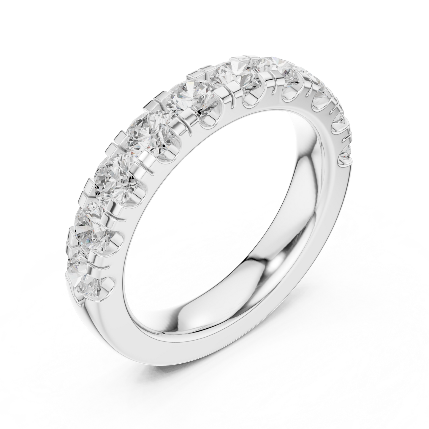 Round Cut Lab Grown Diamond Ring in Silver