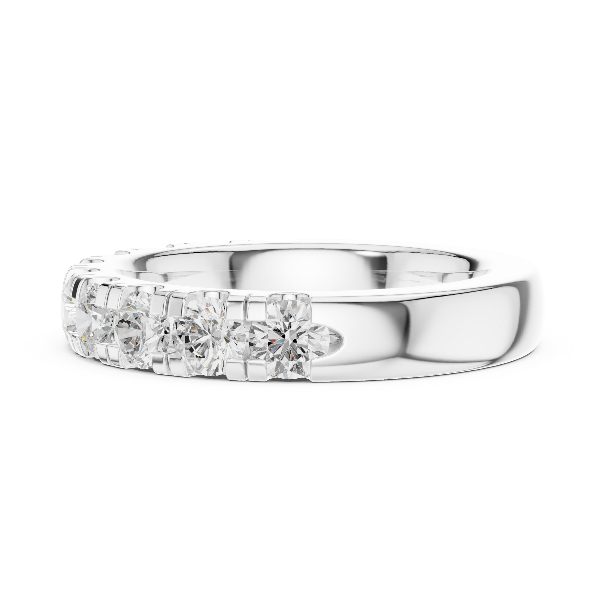 Round Cut Lab Grown Diamond Ring in Silver