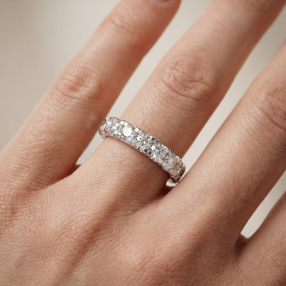 Round Cut Lab Grown Diamond Ring in White Gold