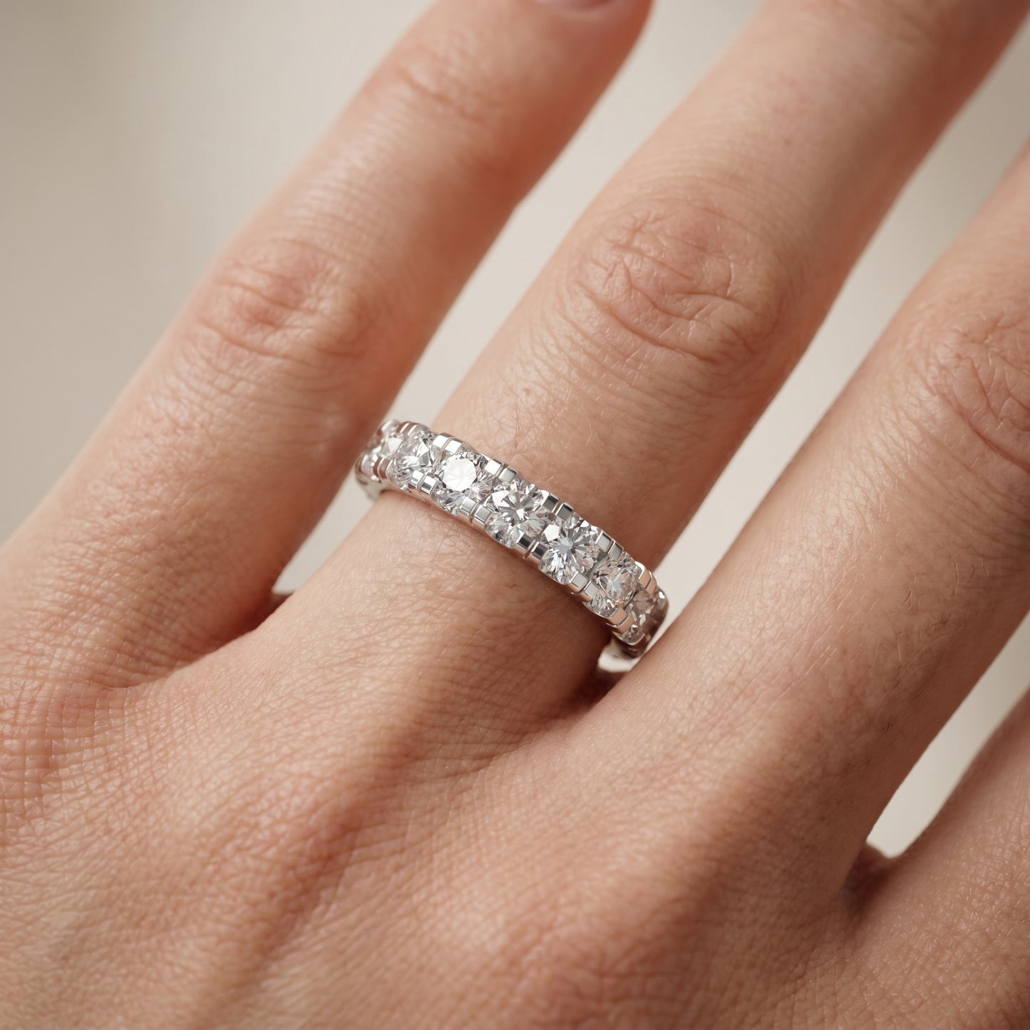 Round Cut Lab Grown Diamond Ring in Platinum