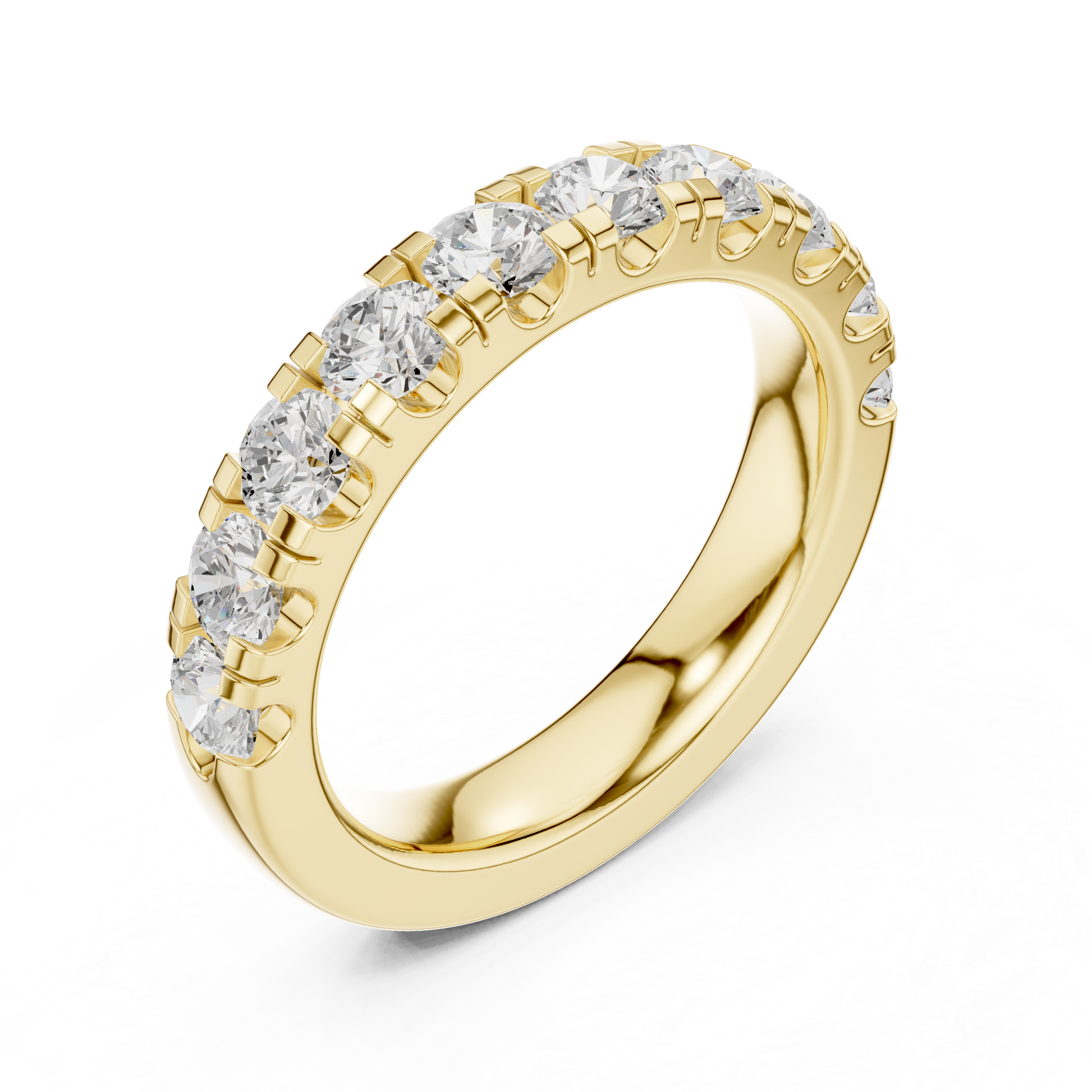 Round Cut Lab Grown Diamond Ring in Yellow Gold