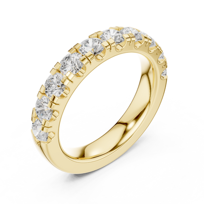 Round Cut Lab Grown Diamond Ring in Yellow Gold