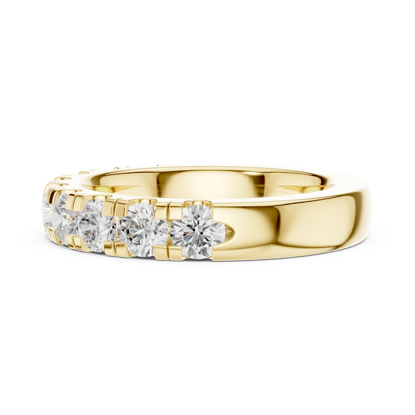 Round Cut Lab Grown Diamond Ring in Yellow Gold