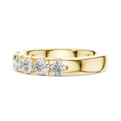Round Cut Lab Grown Diamond Ring in Yellow Gold