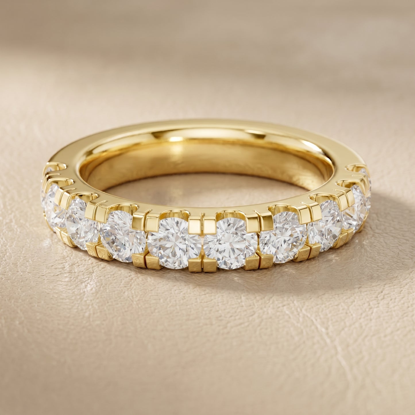 Round Cut Lab Grown Diamond Ring in Yellow Gold