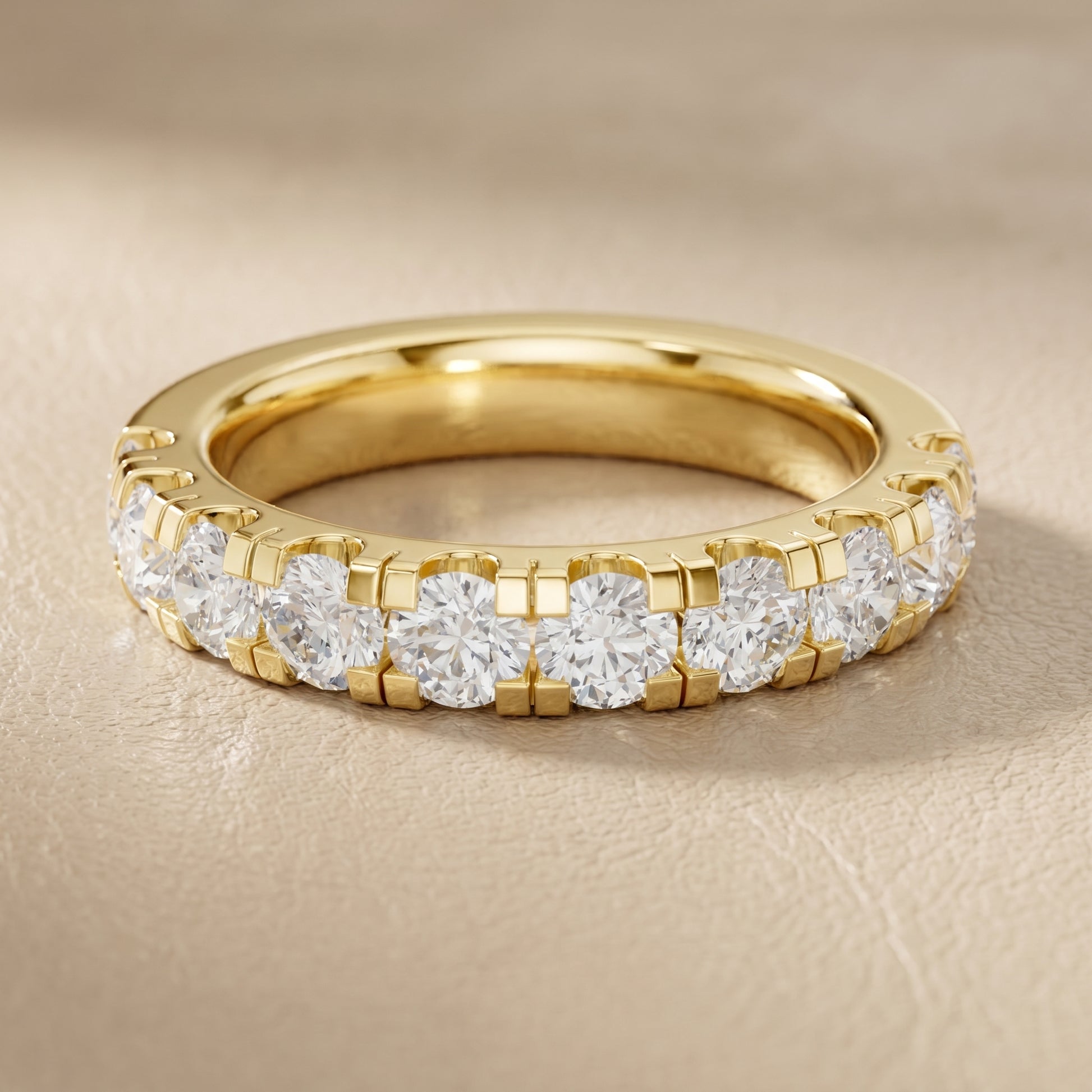 Round Cut Lab Grown Diamond Ring in Yellow Gold