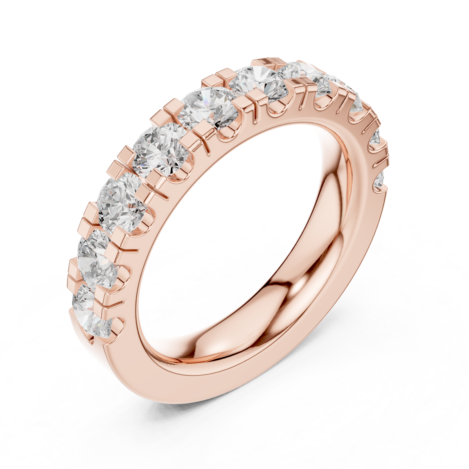 Round Cut Lab Grown Diamond Ring in Rose Gold