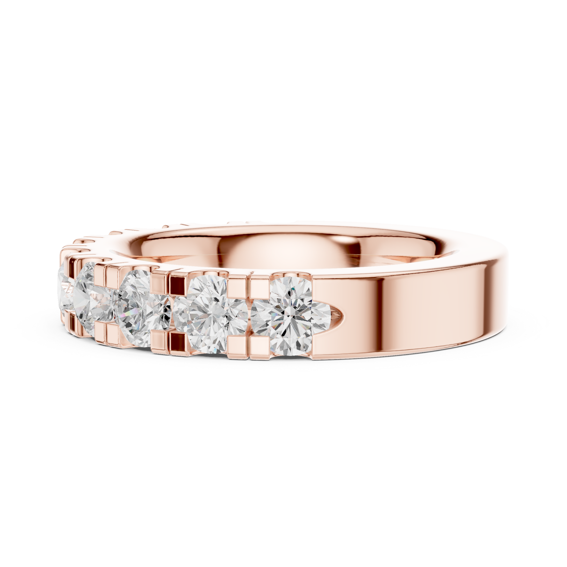 Round Cut Lab Grown Diamond Ring in Rose Gold