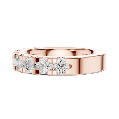 Round Cut Lab Grown Diamond Ring in Rose Gold