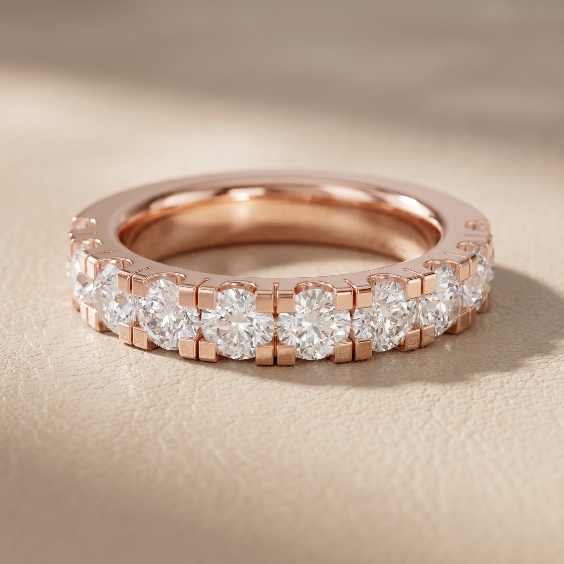 Round Cut Lab Grown Diamond Ring in Rose Gold