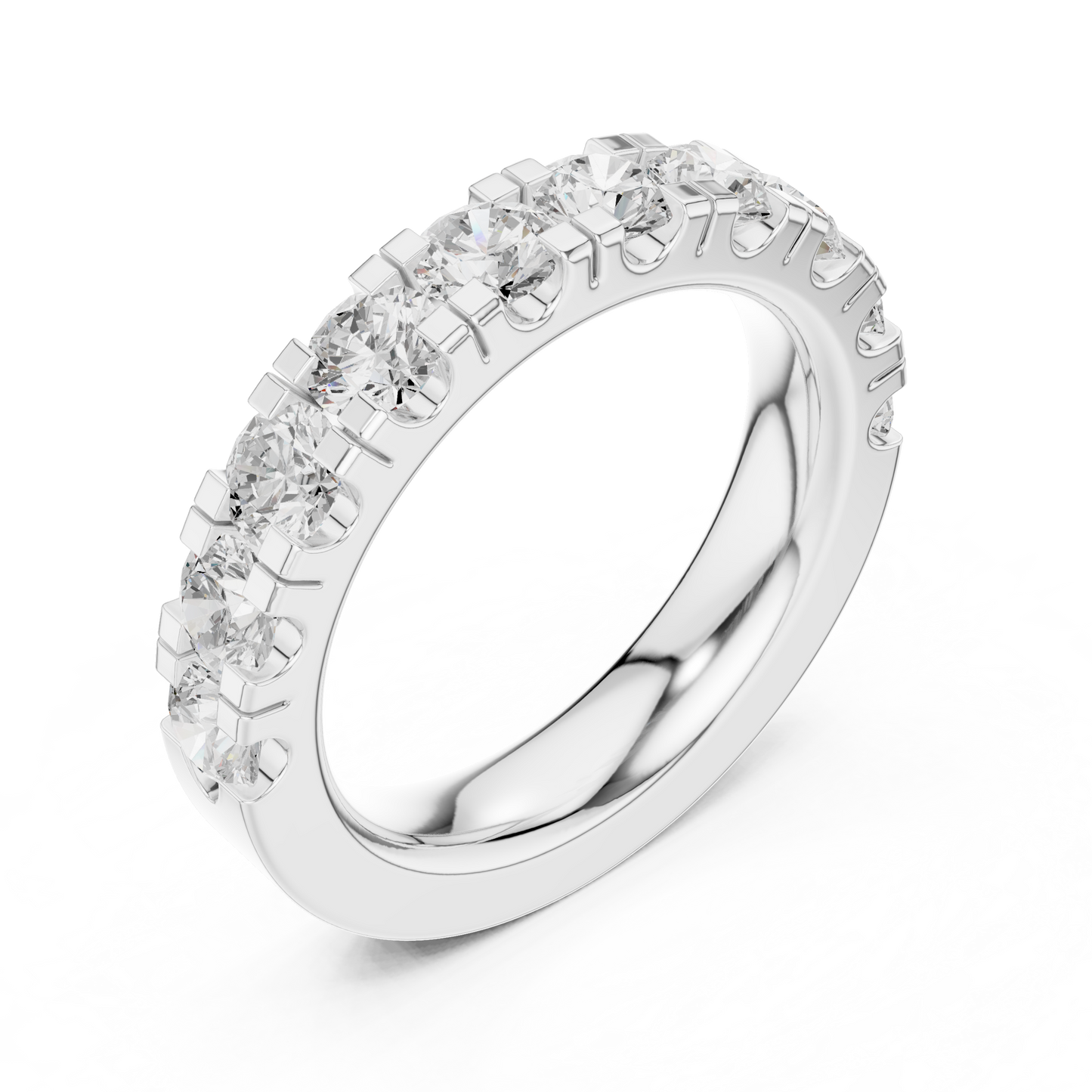 Round Cut Lab Grown Diamond Ring in White Gold