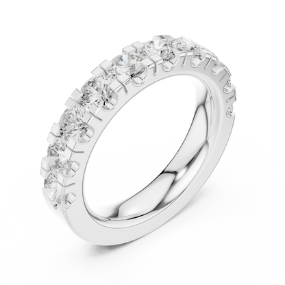 Round Cut Lab Grown Diamond Ring in White Gold