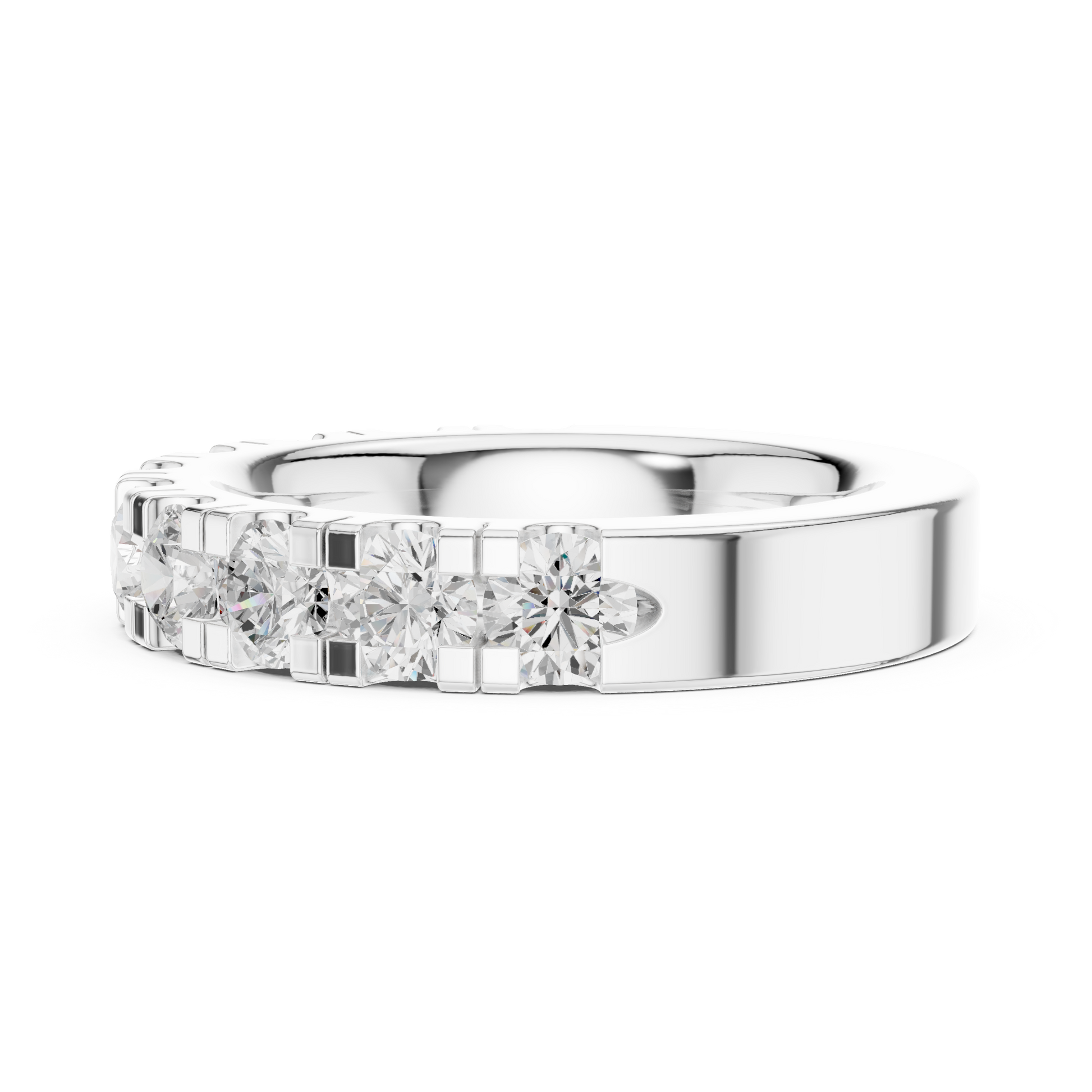 Round Cut Lab Grown Diamond Ring in White Gold