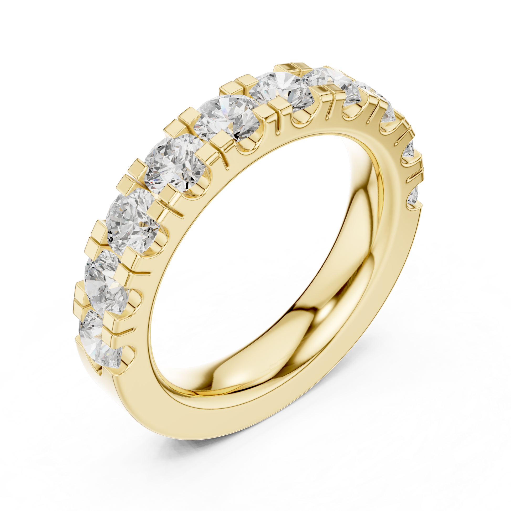 Round Cut Lab Grown Diamond Ring in Yellow Gold