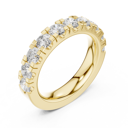 Round Cut Lab Grown Diamond Ring in Yellow Gold