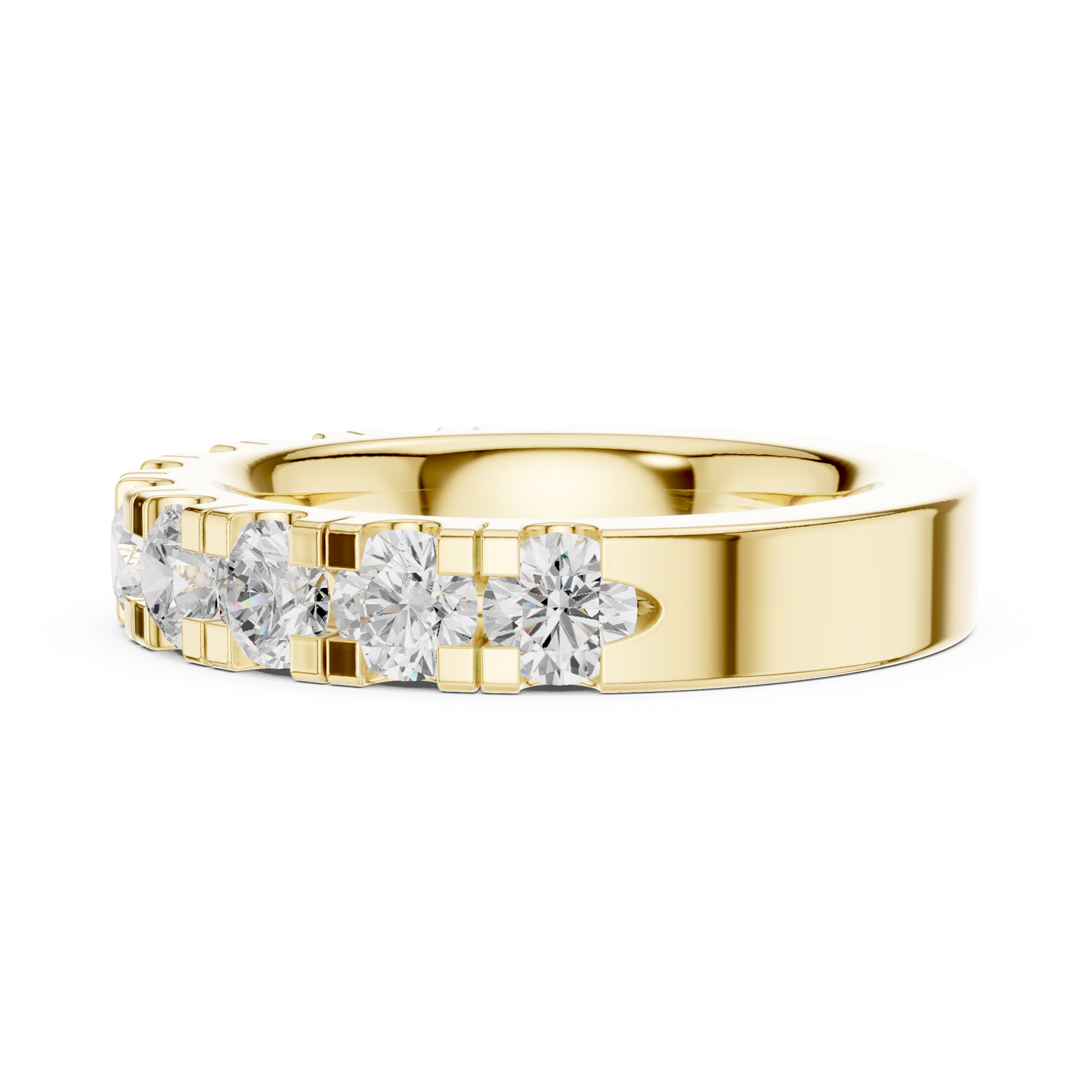 Round Cut Lab Grown Diamond Ring in Yellow Gold