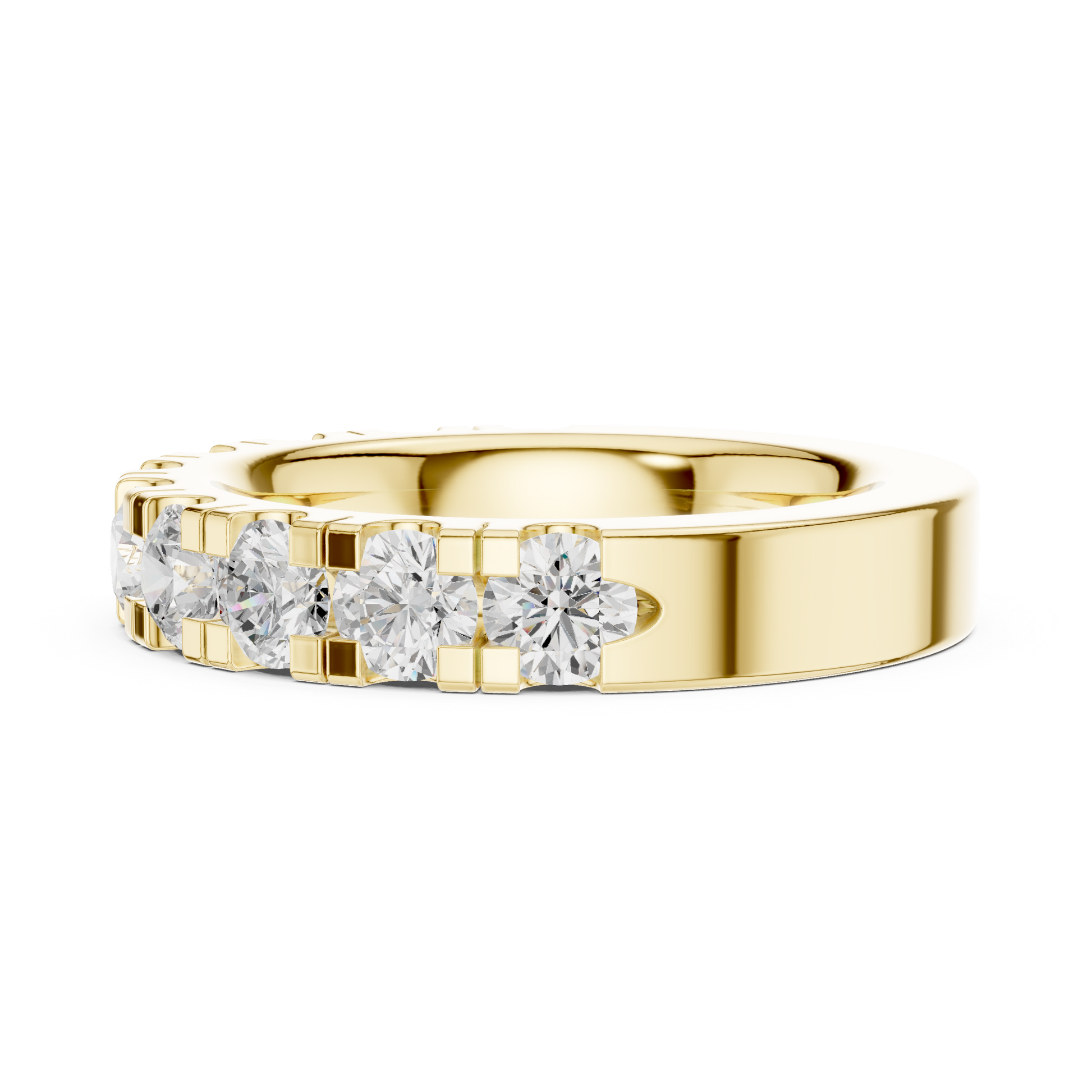 Round Cut Lab Grown Diamond Ring in Yellow Gold