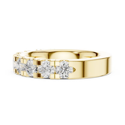 Round Cut Lab Grown Diamond Ring in Yellow Gold