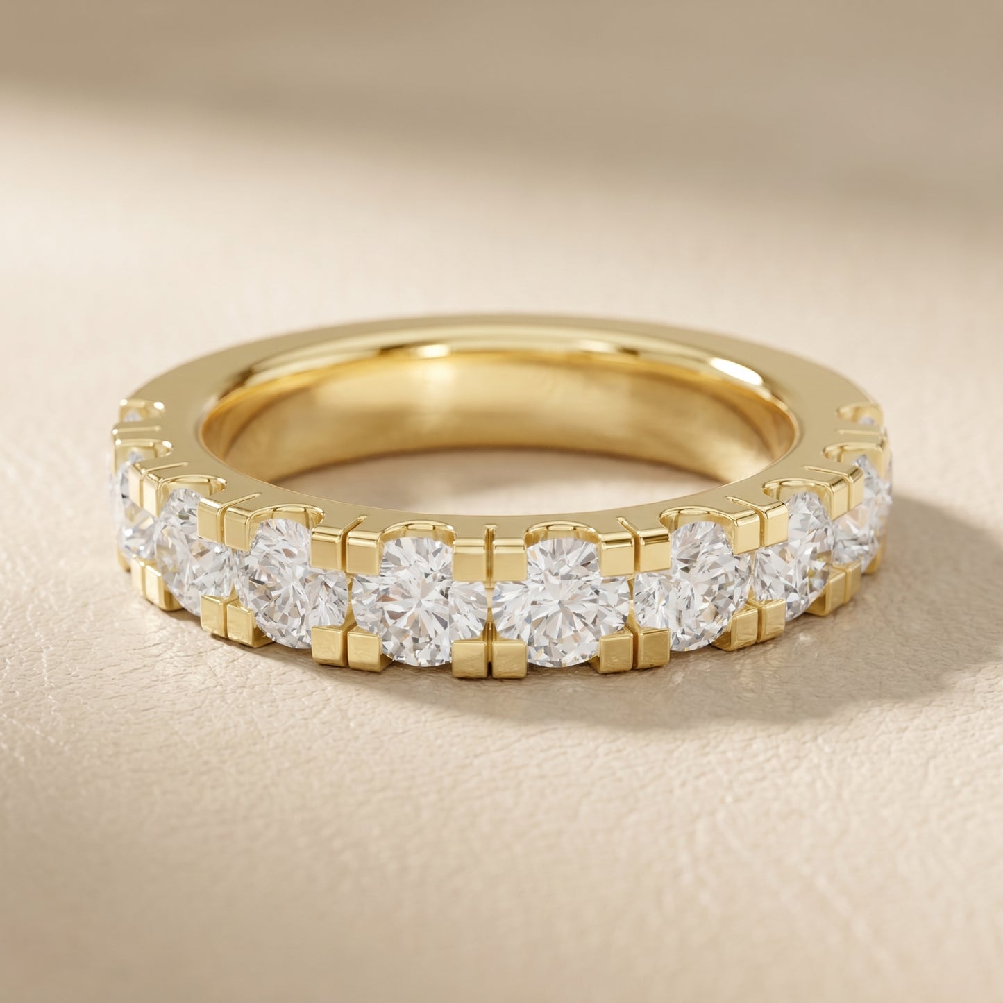 Round Cut Lab Grown Diamond Ring in Yellow Gold