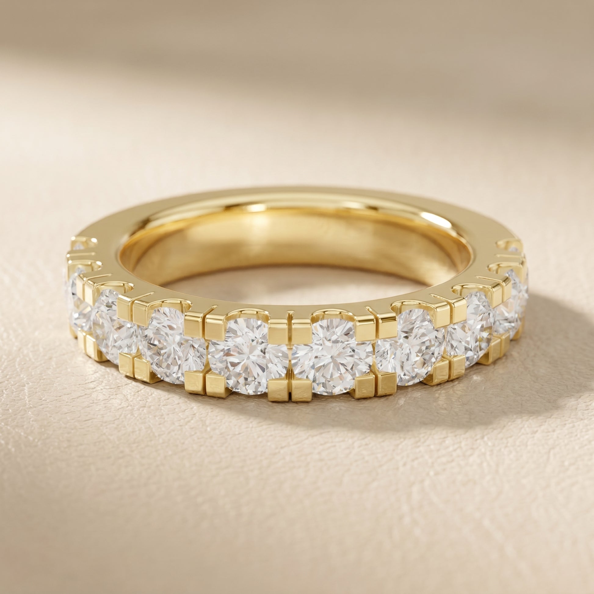 Round Cut Lab Grown Diamond Ring in Yellow Gold