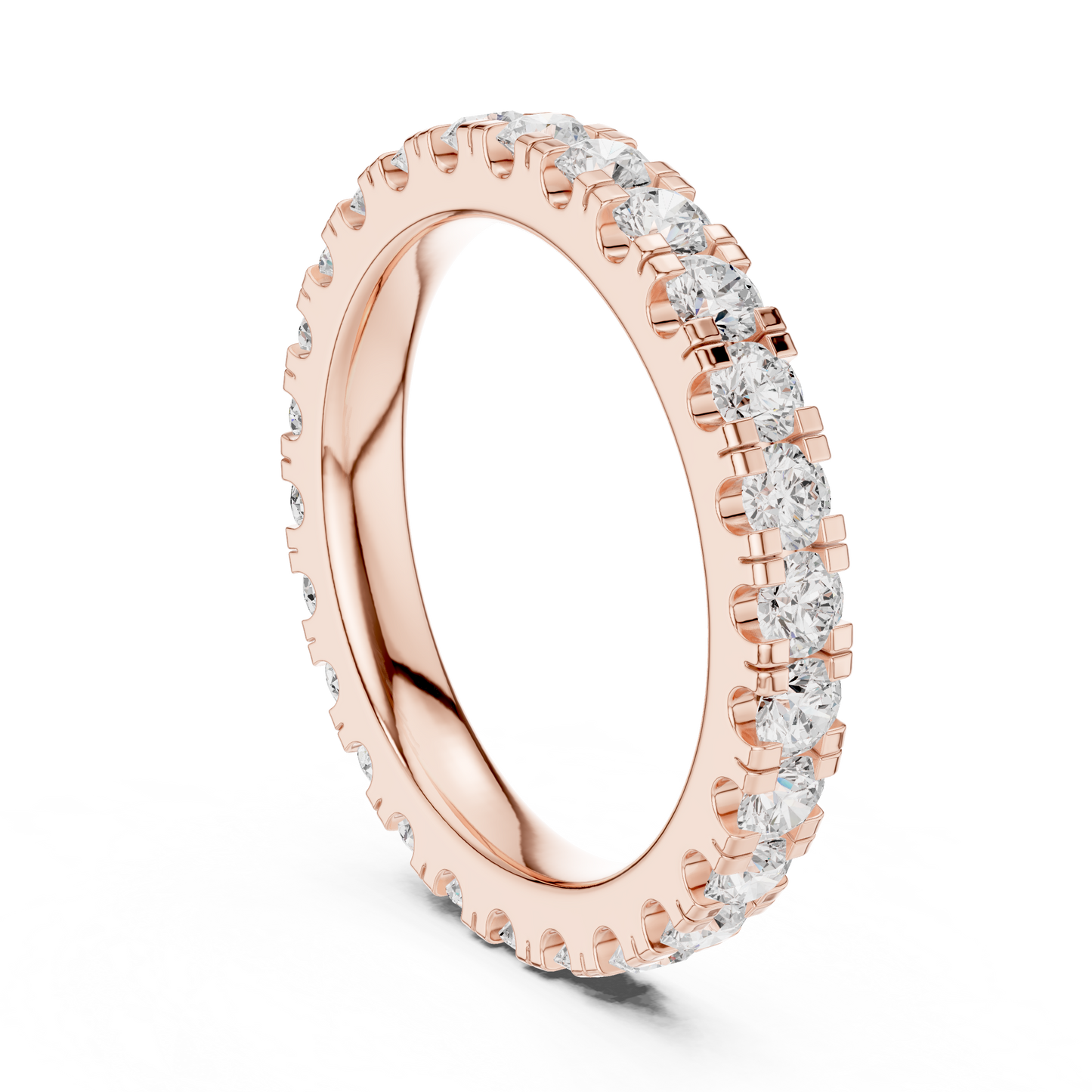 Round Cut Lab Grown Diamond Ring in Rose Gold