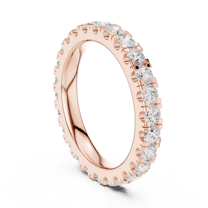 Round Cut Lab Grown Diamond Ring in Rose Gold