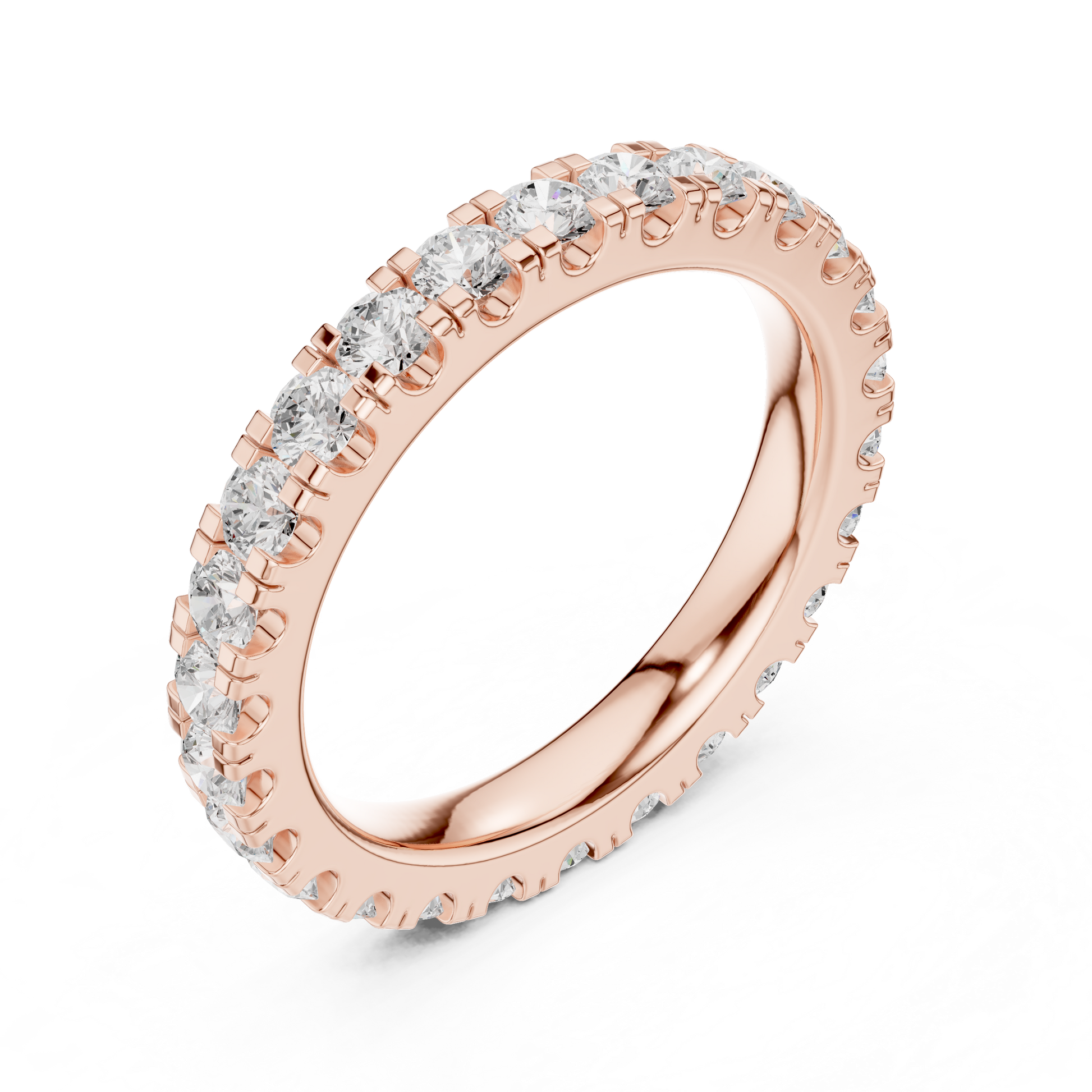 Round Cut Lab Grown Diamond Ring in Rose Gold