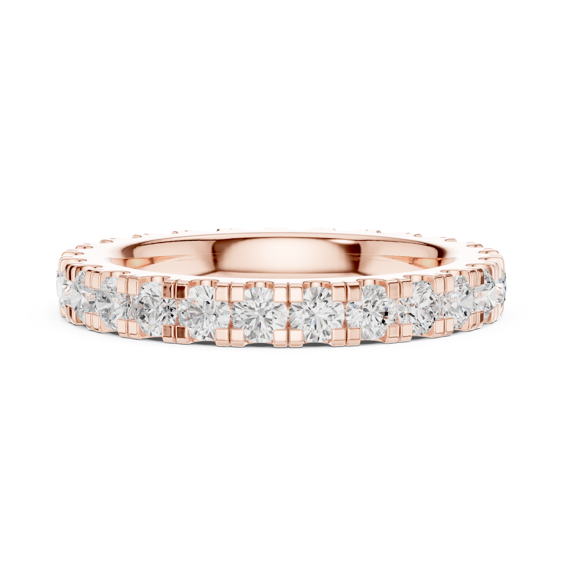 Round Cut Lab Grown Diamond Ring in Rose Gold