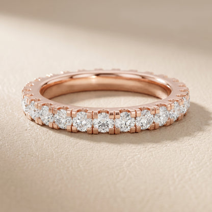 Round Cut Lab Grown Diamond Ring in Rose Gold