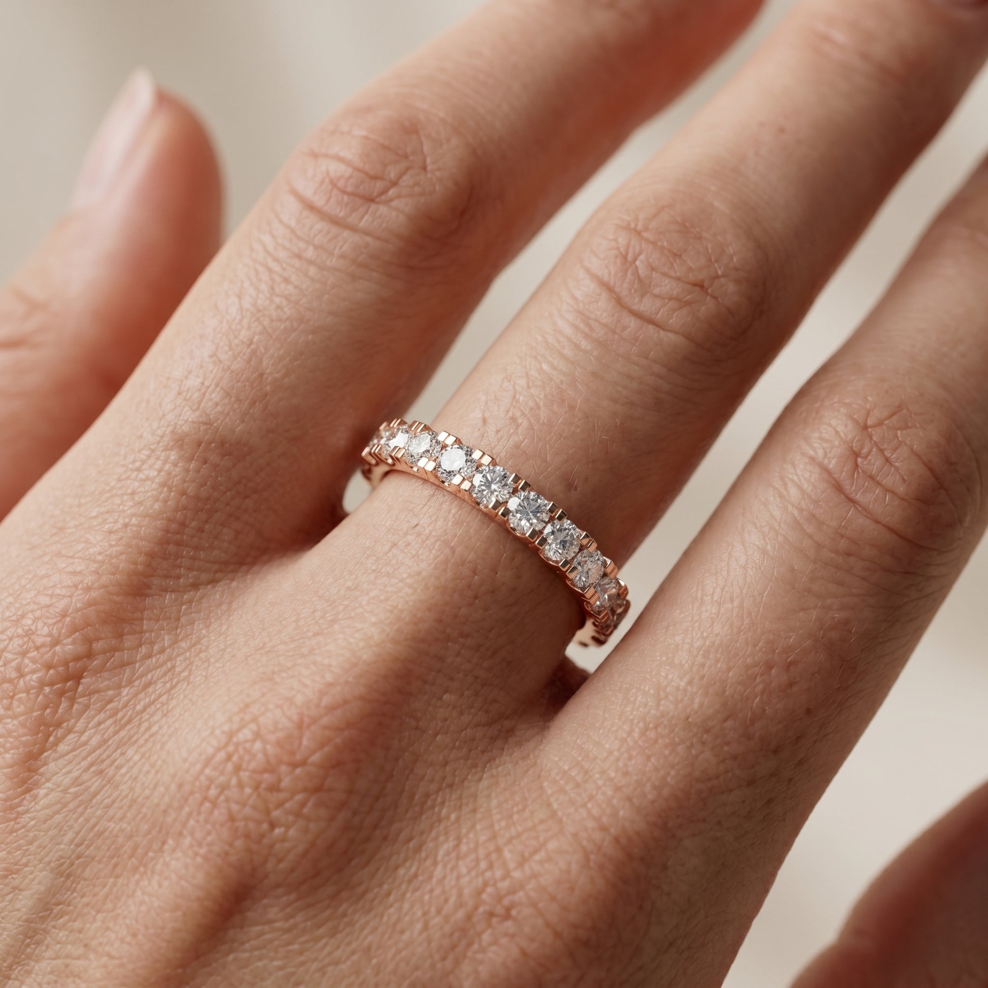 Round Cut Lab Grown Diamond Ring in Rose Gold