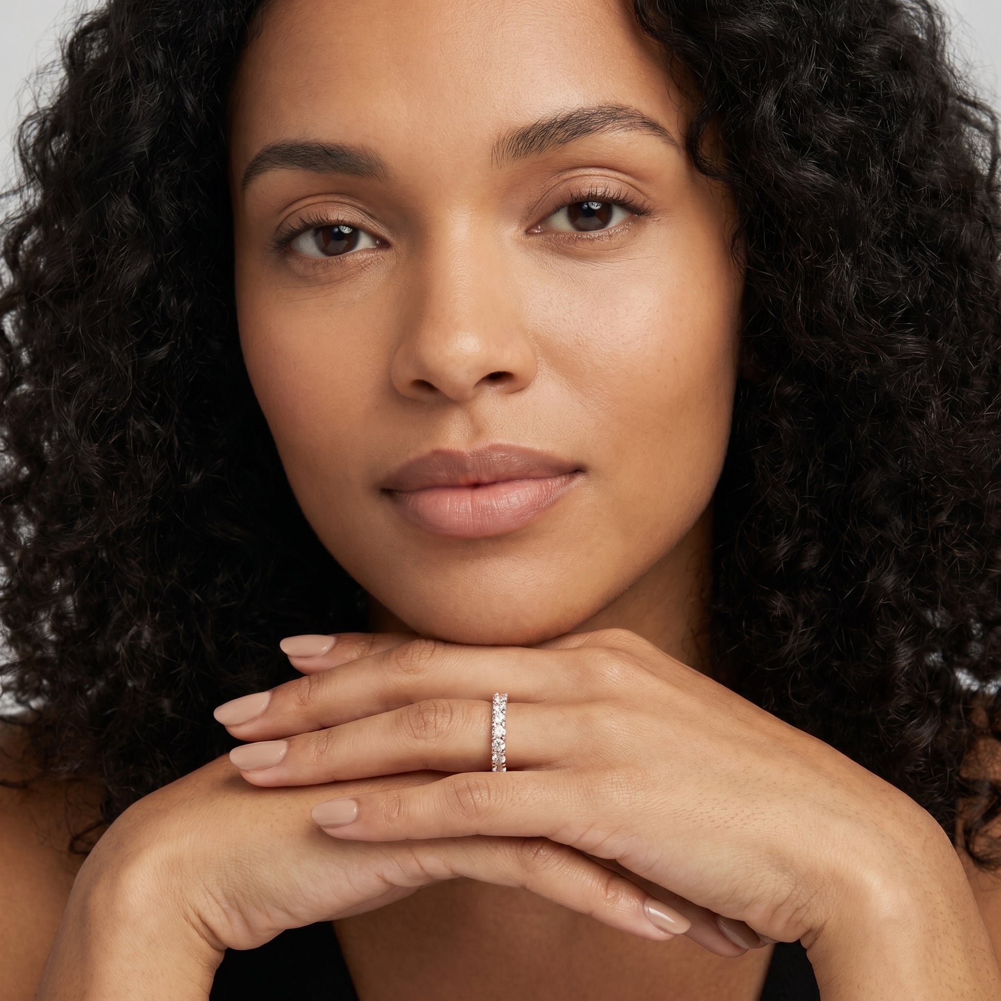 Round Cut Lab Grown Diamond Ring in Rose Gold