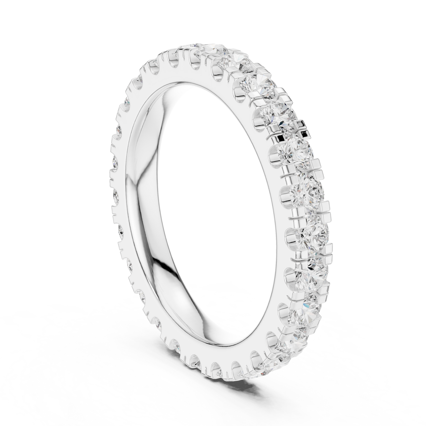 Round Cut Lab Grown Diamond Ring in White Gold
