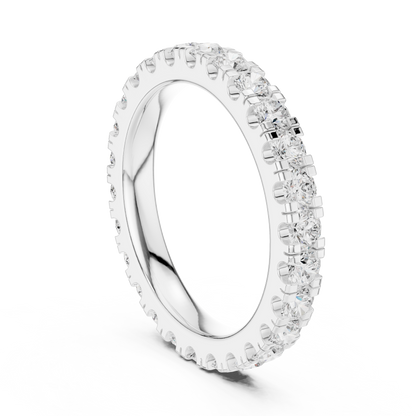 Round Cut Lab Grown Diamond Ring in Platinum