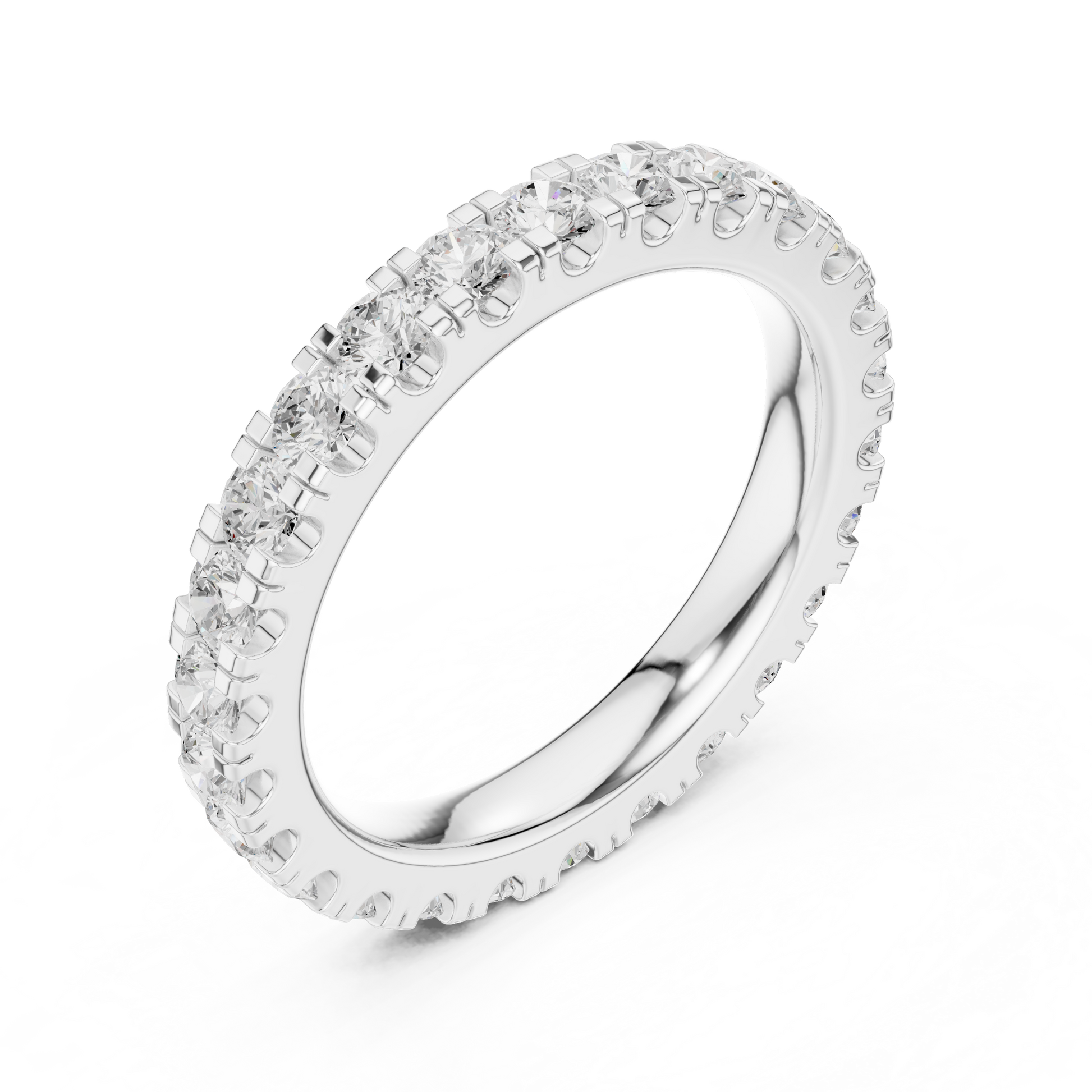 Round Cut Lab Grown Diamond Ring in White Gold