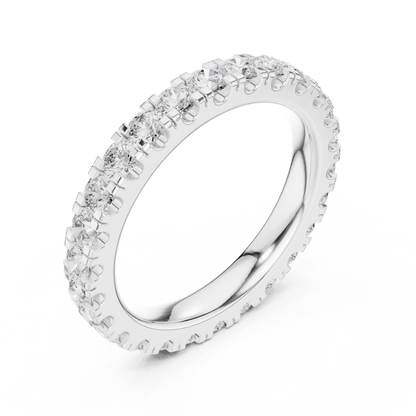 Round Cut Lab Grown Diamond Ring in White Gold