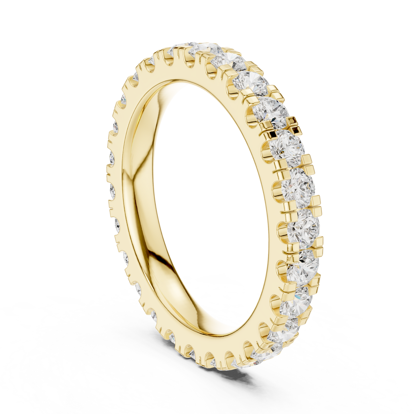 Round Cut Lab Grown Diamond Ring in Yellow Gold