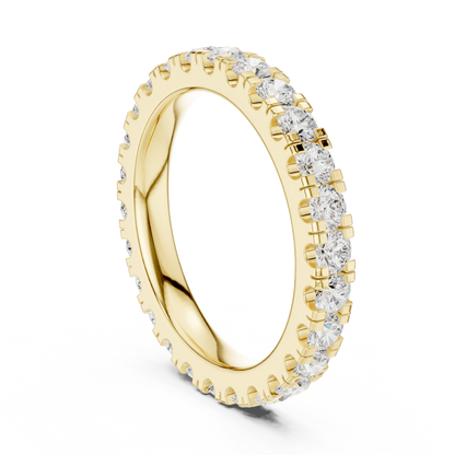 Round Cut Lab Grown Diamond Ring in Yellow Gold