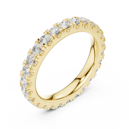 Round Cut Lab Grown Diamond Ring in Yellow Gold