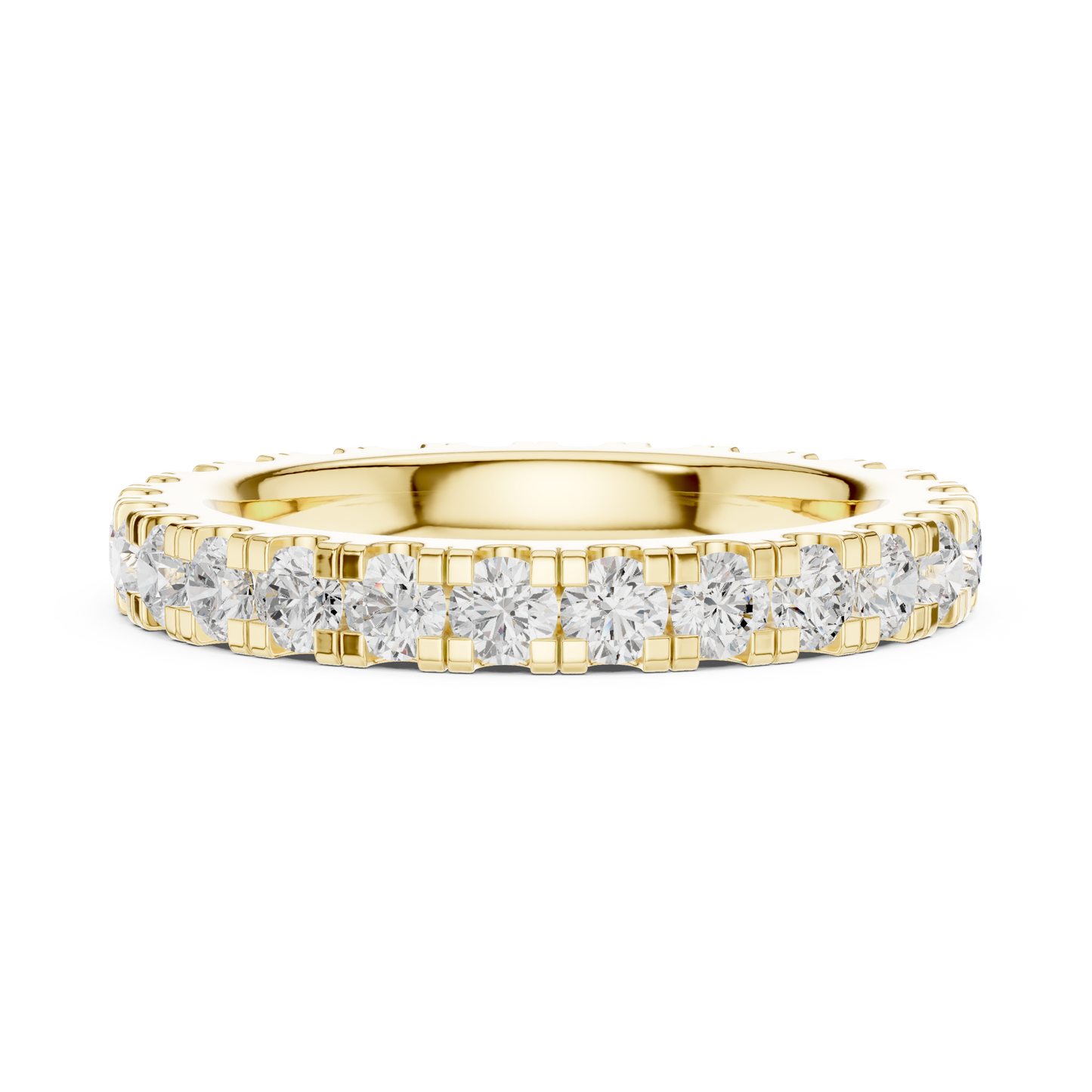 Round Cut Lab Grown Diamond Ring in Yellow Gold